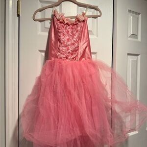 Pink Tulle Ballet Dress with Floral Bodice